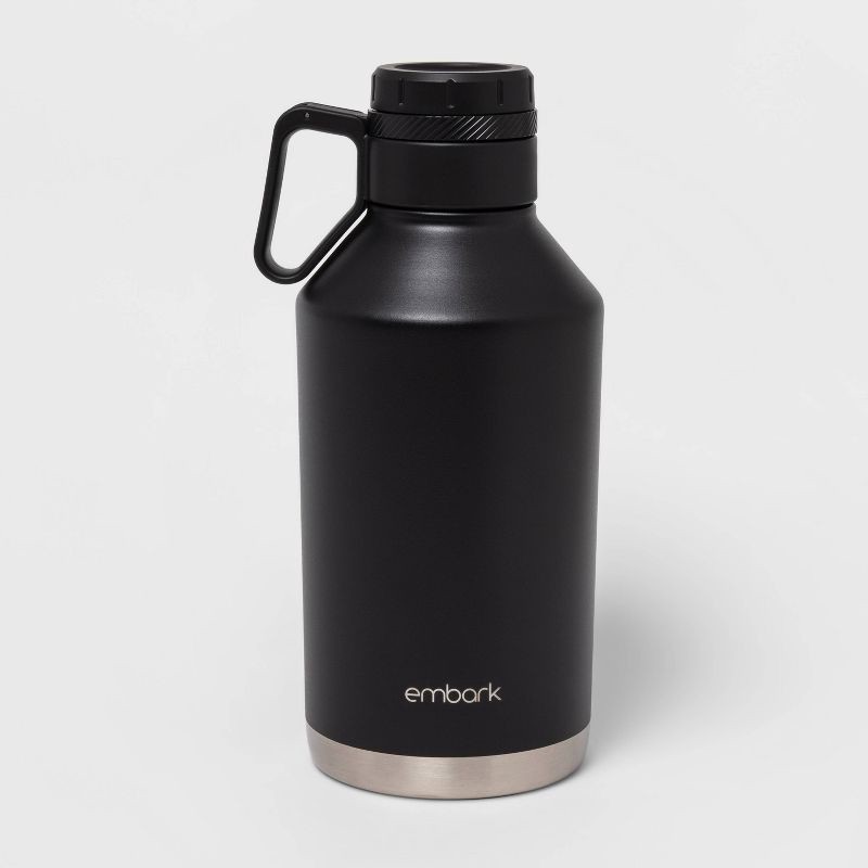 slide 1 of 4, 64oz Stainless Steel Growler Black - Embark™: Vacuum-Insulated Canteen, 64 oz