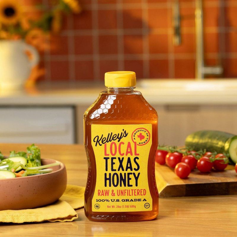 slide 3 of 6, Kelley's TEXAS HONEY Kelley's Local Texas Raw & Unfiltered Honey - 24oz, 24 oz