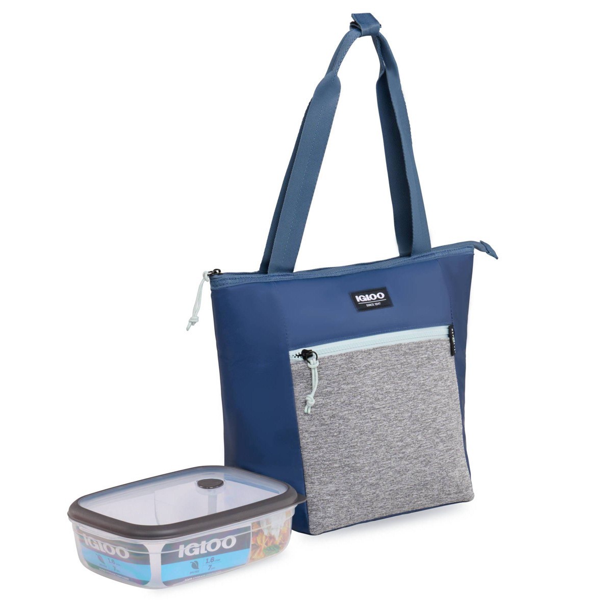 slide 2 of 8, Igloo Repreve Active Classic Lunch Tote with Pack In - Blue Sea/Mist, 1 ct