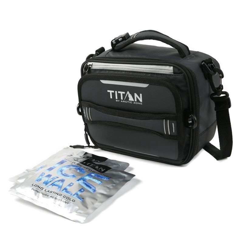slide 6 of 20, Titan by Arctic Zone Fridge Cold Molded Lunch Box with Ice Walls - Black/Silver, 1 ct