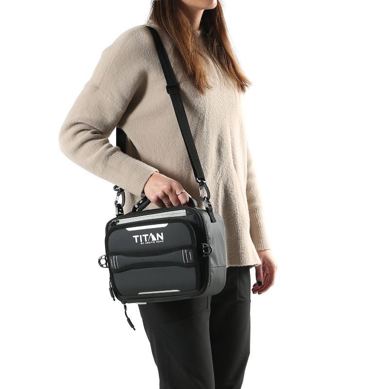 slide 8 of 20, Titan by Arctic Zone Fridge Cold Molded Lunch Box with Ice Walls - Black/Silver, 1 ct