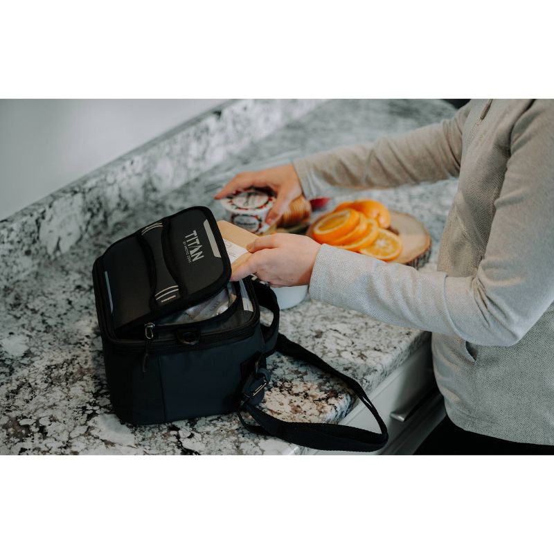 slide 11 of 20, Titan by Arctic Zone Fridge Cold Molded Lunch Box with Ice Walls - Black/Silver, 1 ct
