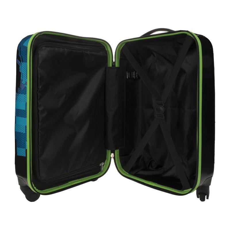 slide 6 of 6, Minecraft Creeper Kids' Hardside Carry On Suitcase - Black, 1 ct