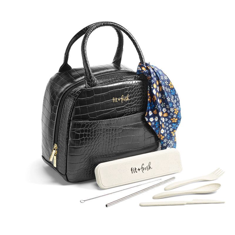 fit and fresh black lunch bag