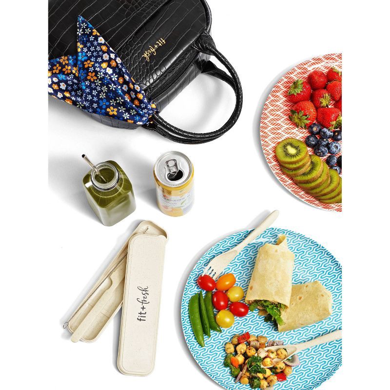 Fit & Fresh Lyon Luxe Lunch Bag with Travel Utensils and Case - Black 1 ct