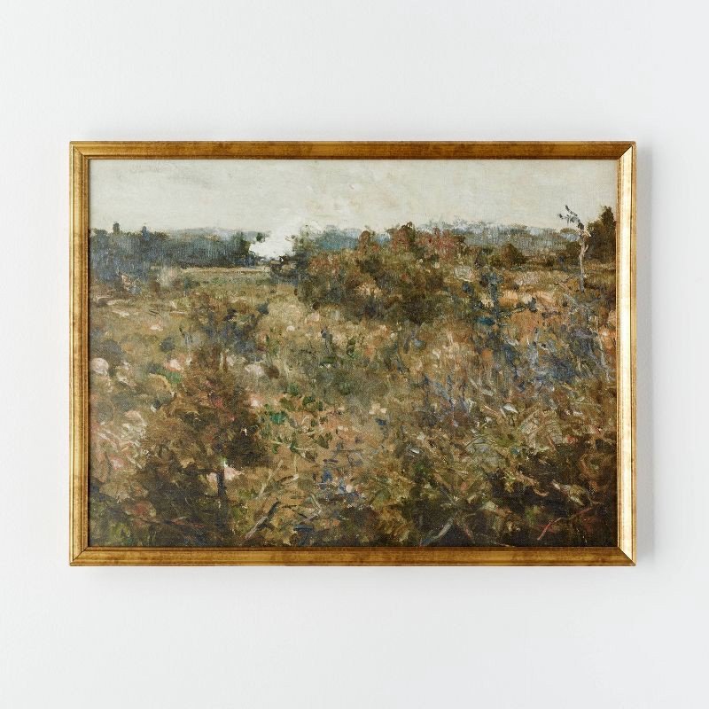 slide 1 of 3, Threshold designed w/Studio McGee 24" x 18" Landscape Study Framed Wall Canvas Antique Gold - Threshold™ designed with Studio McGee: Serene Decor for Home Office, 1 ct