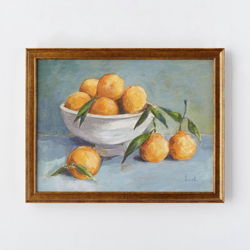 slide 1 of 3, Threshold designed w/Studio McGee 18" x 14" Citrus Harvest Framed Wall Canvas Antique Gold - Threshold™ designed with Studio McGee, 1 ct