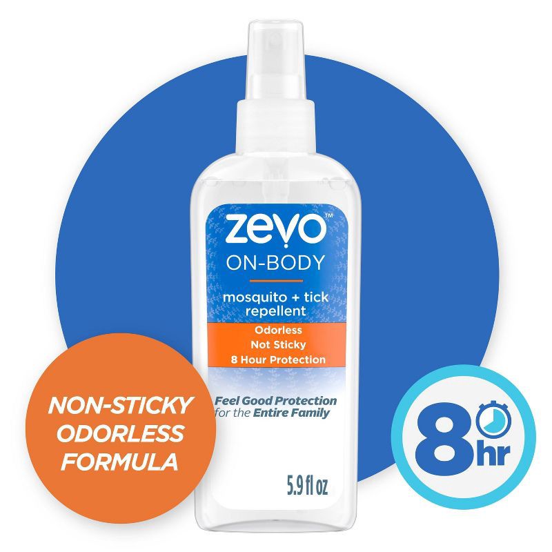 slide 2 of 9, Zevo Pump Spray Body Mosquito & Tick Personal Repellent 6oz: Odorless, Skin-Safe, 8-Hour Protection, 6 oz