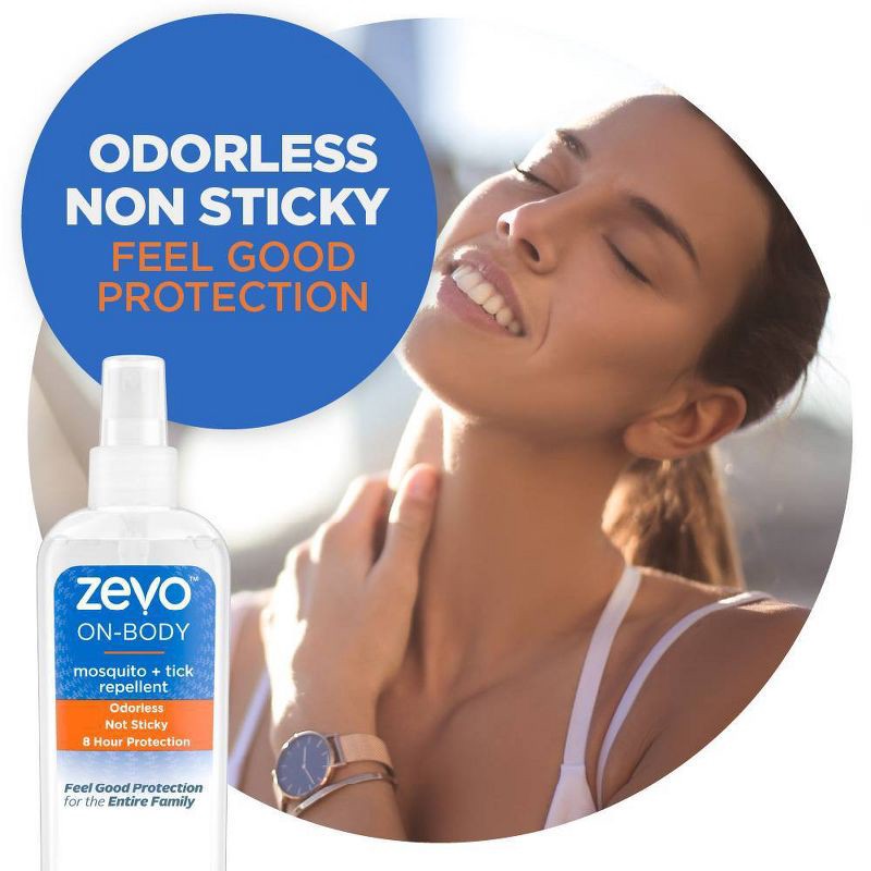 slide 4 of 9, Zevo Pump Spray Body Mosquito & Tick Personal Repellent 6oz: Odorless, Skin-Safe, 8-Hour Protection, 6 oz