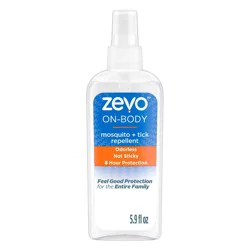 Zevo Pump Spray Body Mosquito & Tick Personal Repellent 6oz: Odorless, Skin-Safe, 8-Hour Protection