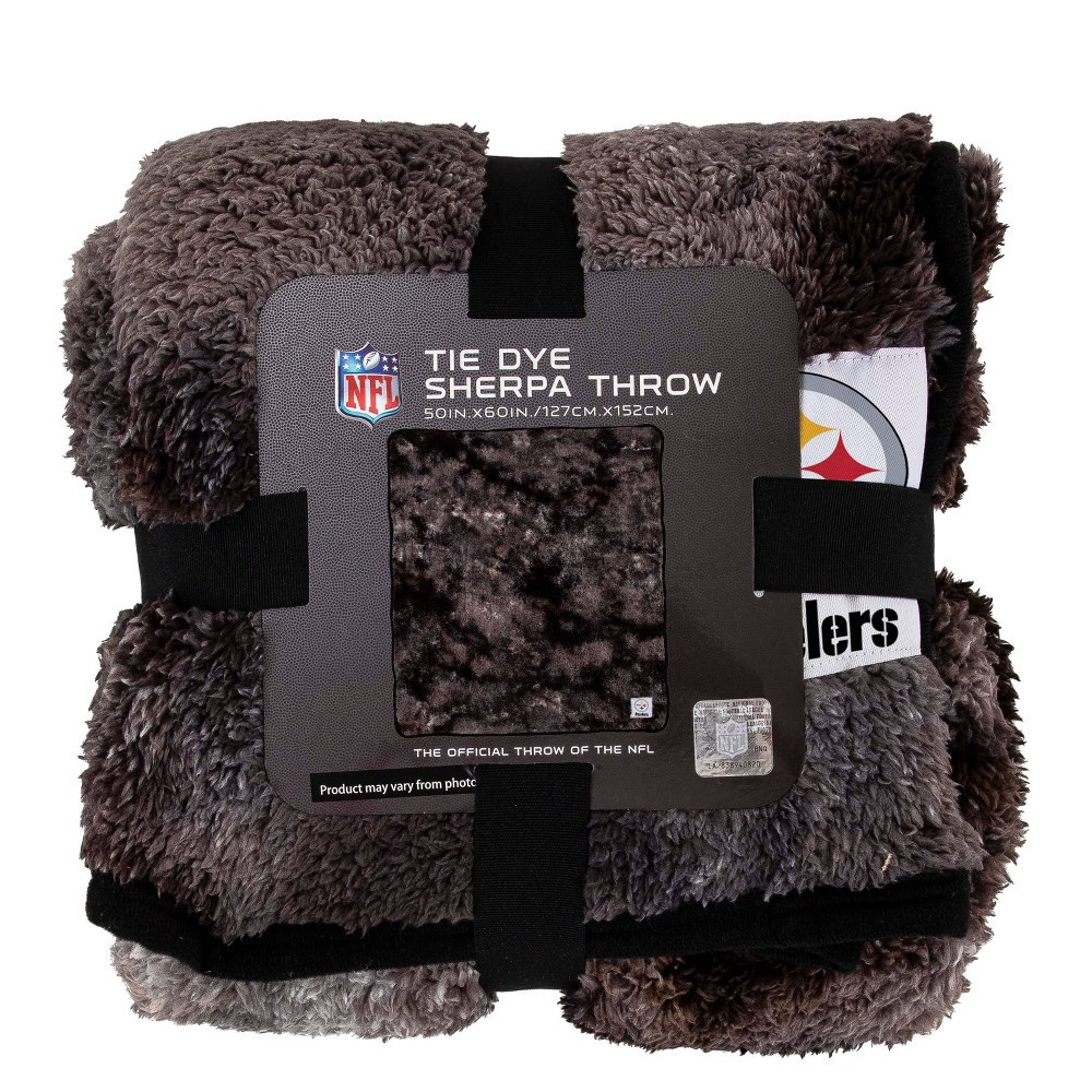 NFL Pittsburgh Steelers TieDye Sherpa Throw Blanket 1 ct Shipt