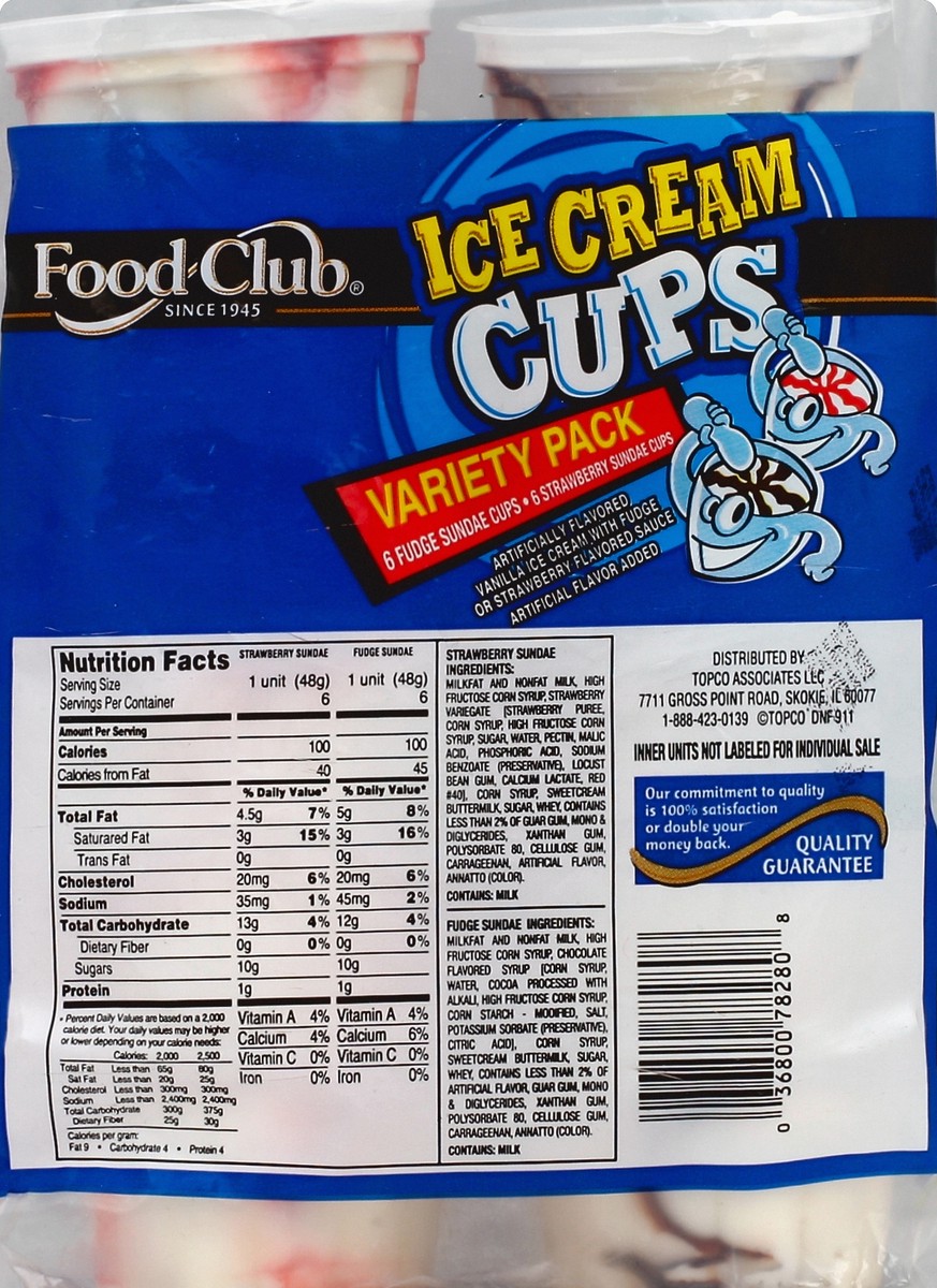 slide 6 of 6, Food Club Ice Cream Cups Variety Pack, 12 ct