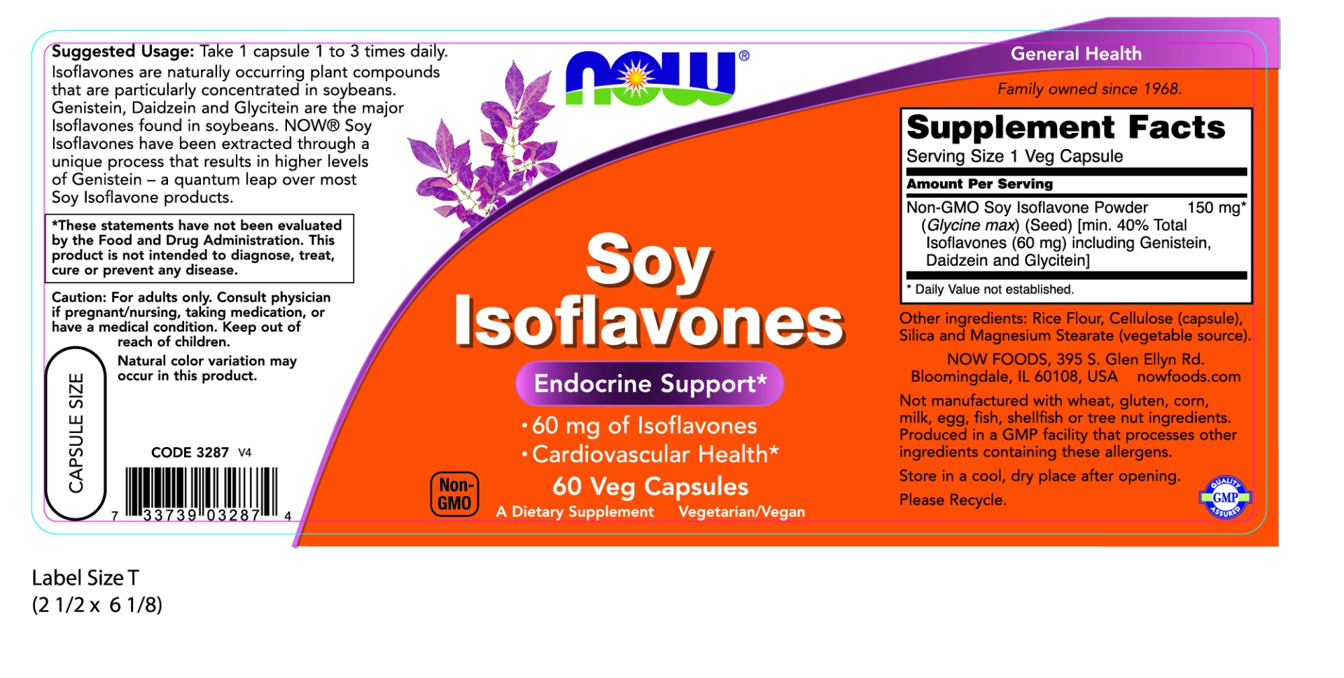 slide 2 of 2, NOW Soy Isoflavones Vcaps, 60 ct