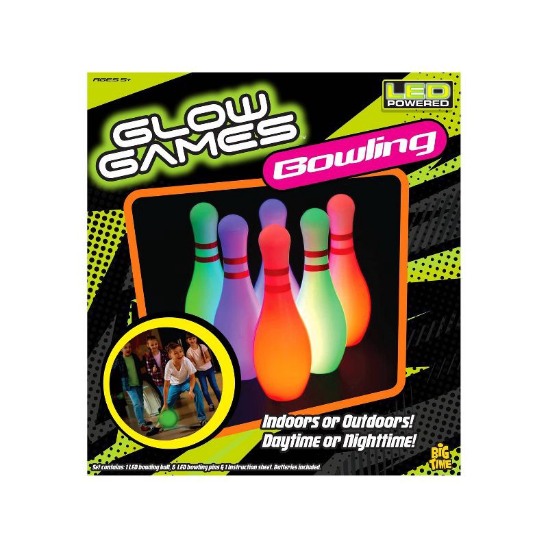 slide 3 of 5, Glow Games LED Glow Lawn Bowling Set - 7pc: Outdoor Game with Lights for Ages 4+, 7 ct