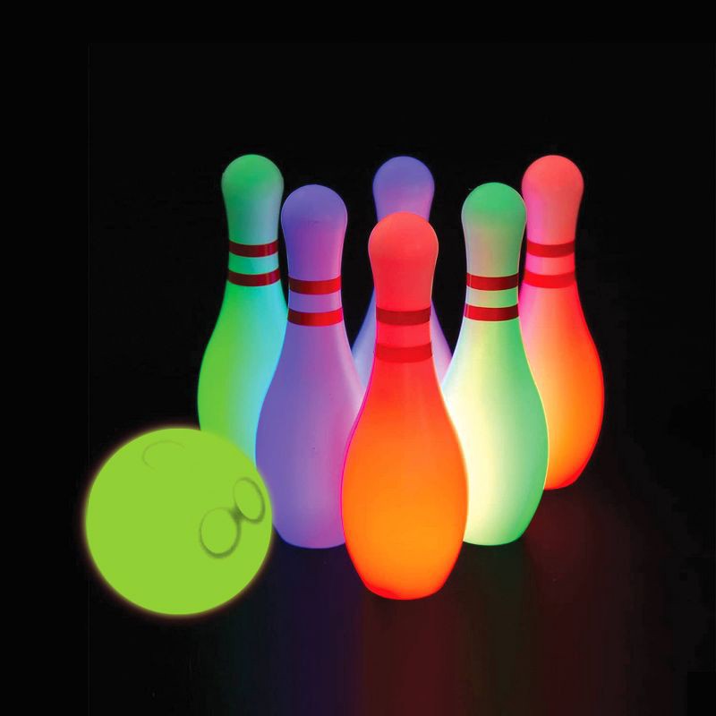 slide 1 of 5, Glow Games LED Glow Lawn Bowling Set - 7pc: Outdoor Game with Lights for Ages 4+, 7 ct