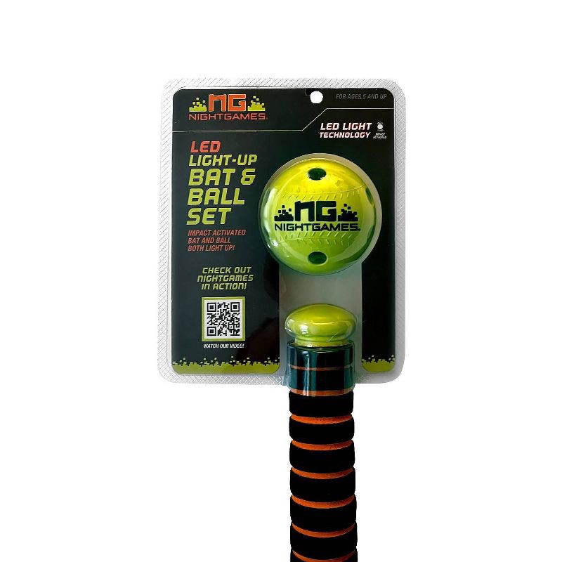 slide 4 of 4, Night Games LED Light Up Kids' Bat and Ball Set, 1 ct