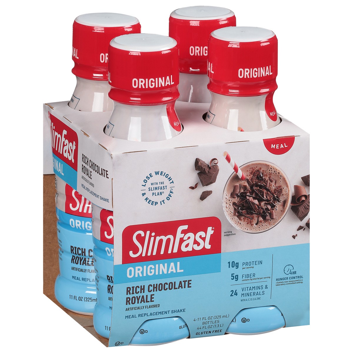 slide 6 of 9, SlimFast Original Rich Chocolate Royale Meal Replacement Shake 4 - 11 fl oz Bottles, 4 ct