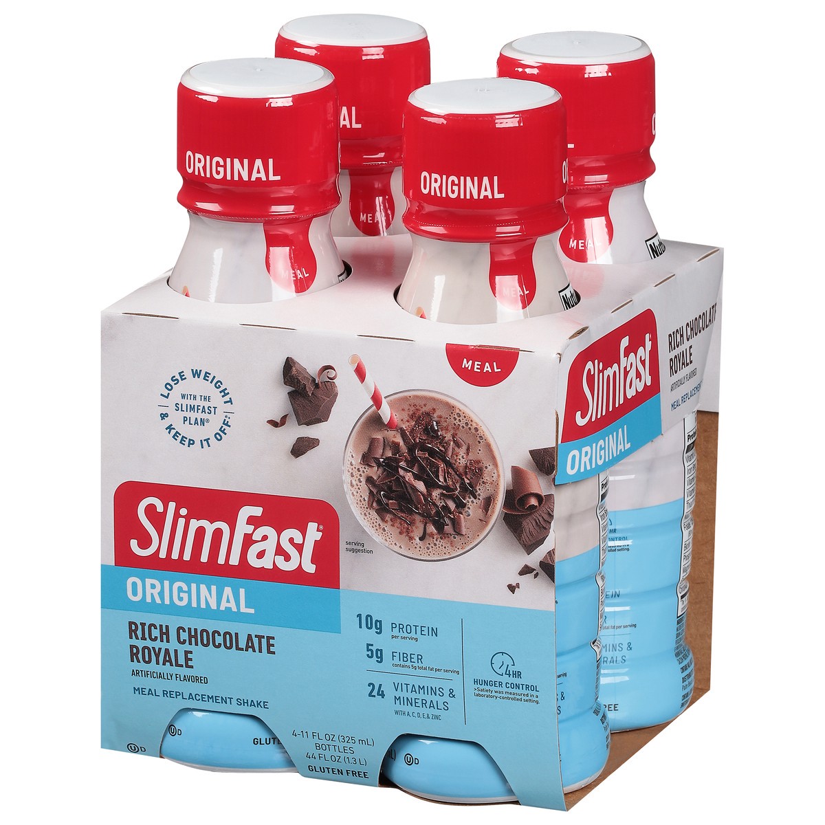 slide 9 of 9, SlimFast Original Rich Chocolate Royale Meal Replacement Shake 4 - 11 fl oz Bottles, 4 ct