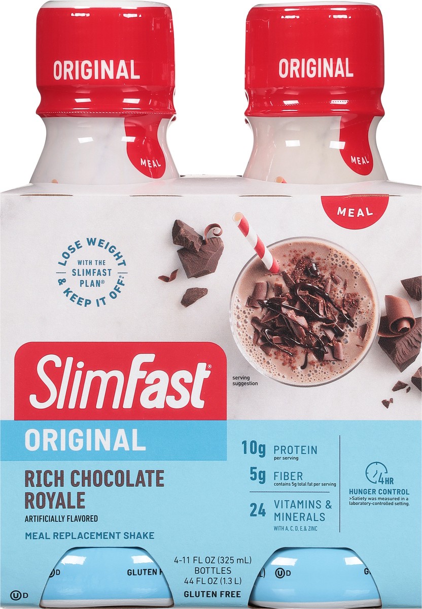 slide 8 of 9, SlimFast Original Rich Chocolate Royale Meal Replacement Shake 4 - 11 fl oz Bottles, 4 ct