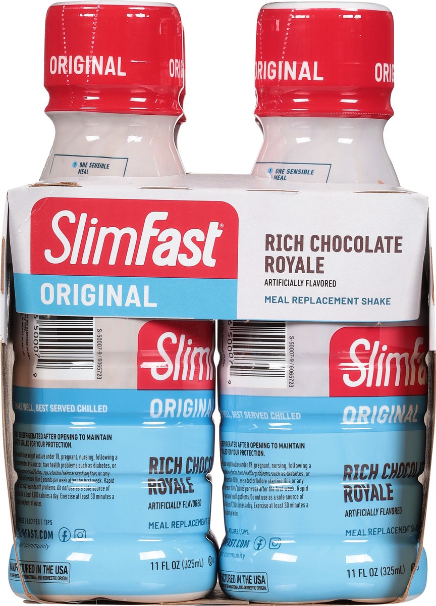 slide 5 of 9, SlimFast Original Rich Chocolate Royale Meal Replacement Shake 4 - 11 fl oz Bottles, 4 ct