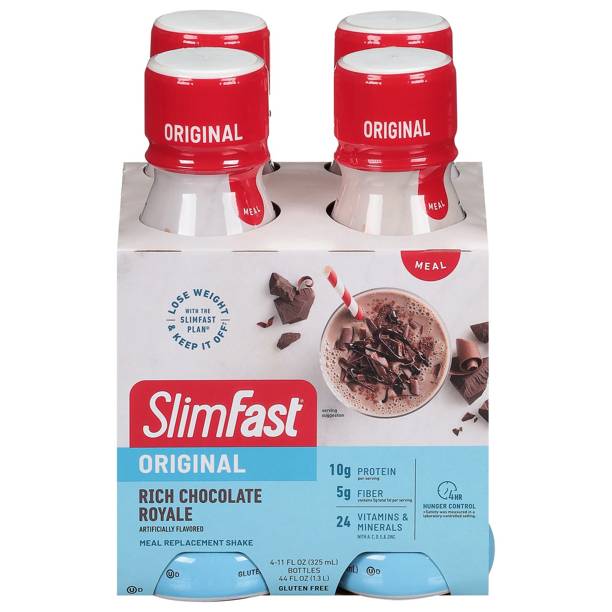 slide 1 of 9, SlimFast Original Rich Chocolate Royale Meal Replacement Shake 4 - 11 fl oz Bottles, 4 ct