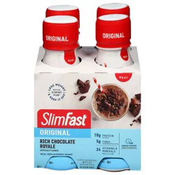 SlimFast Original Rich Chocolate Royale Meal Replacement Shake - 4 ct