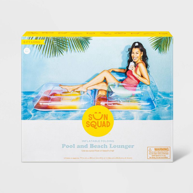 slide 2 of 4, Inflatable Pool Lounge Chair Ombre - Sun Squad, 1 ct