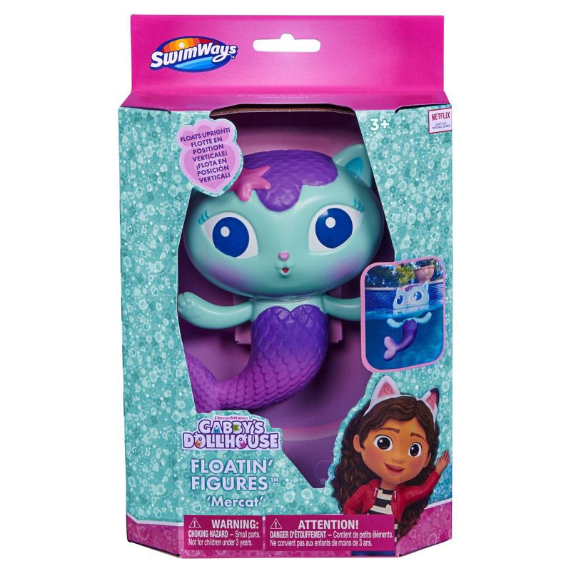 slide 7 of 7, Swimways Gabby's Dollhouse Pool Floatin' Figures - Mercat: Pool Game Toy for Kids, 1 ct