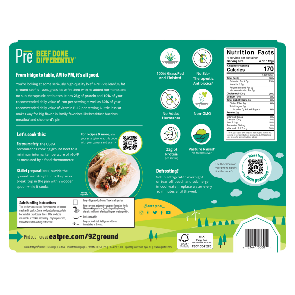 slide 12 of 17, Pre Brands 92% Lean Ground Beef- 100% Grass Fed and Finished and Pasture Raised- 16oz., 16 oz