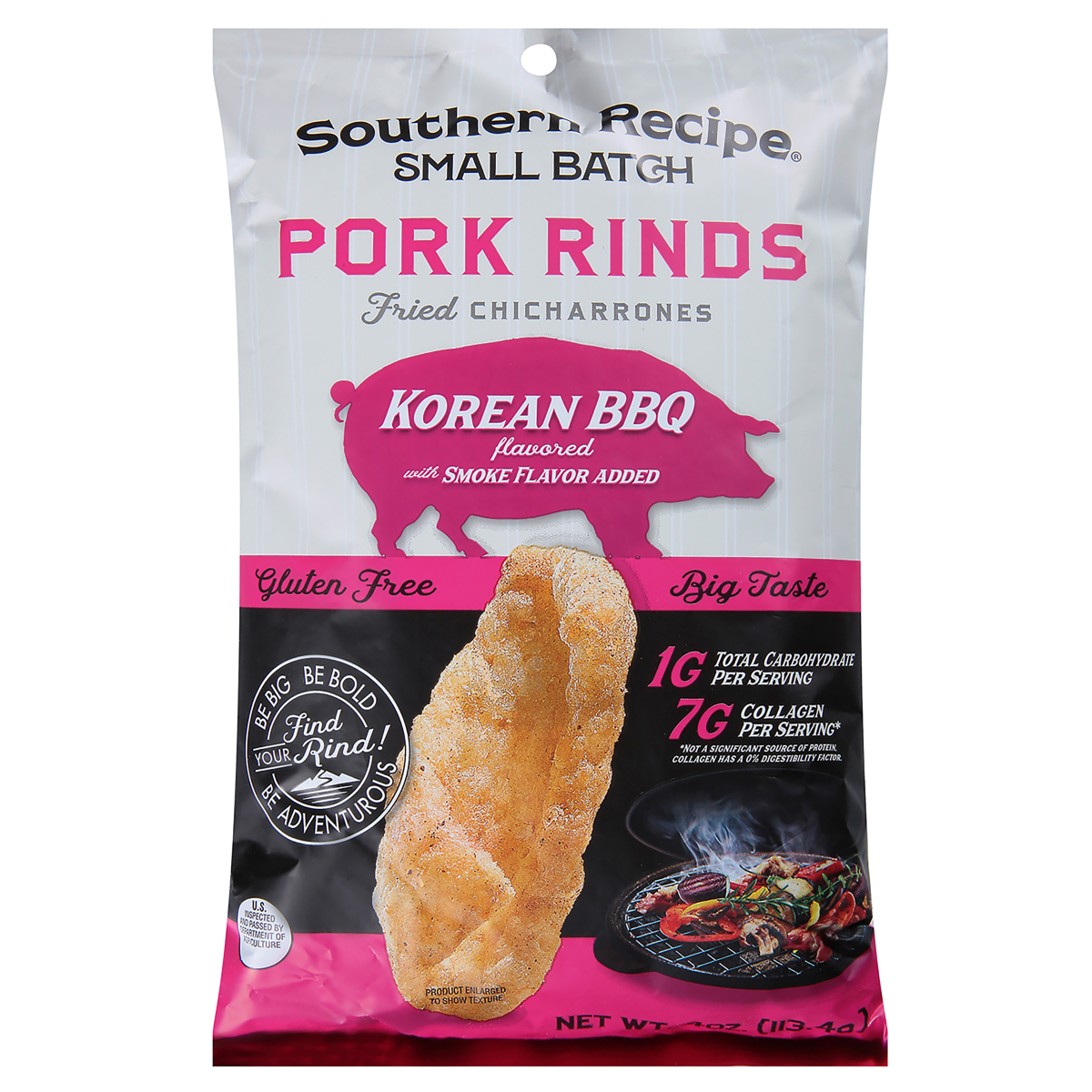 slide 1 of 5, Southern Recipe Small Batch Korean BBQ Flavored Pork Rinds 4 oz, 4 oz