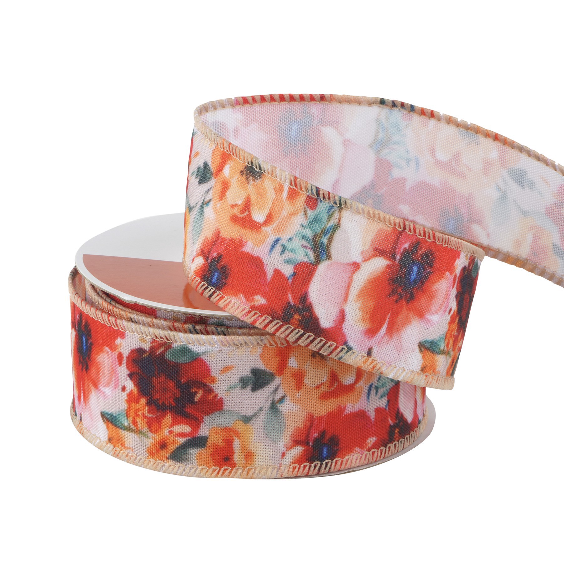 slide 3 of 3, 1.5" X 30ft. Floral Wired Ribbon By Celebrate It, 1.5 in x 30 ft