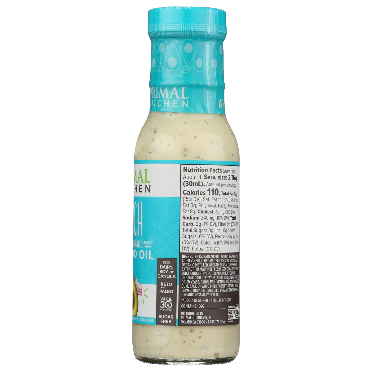 slide 2 of 2, Primal Kitchen Dairy-Free Ranch Dressing with Avocado Oil- 8 fl oz, 8 fl oz