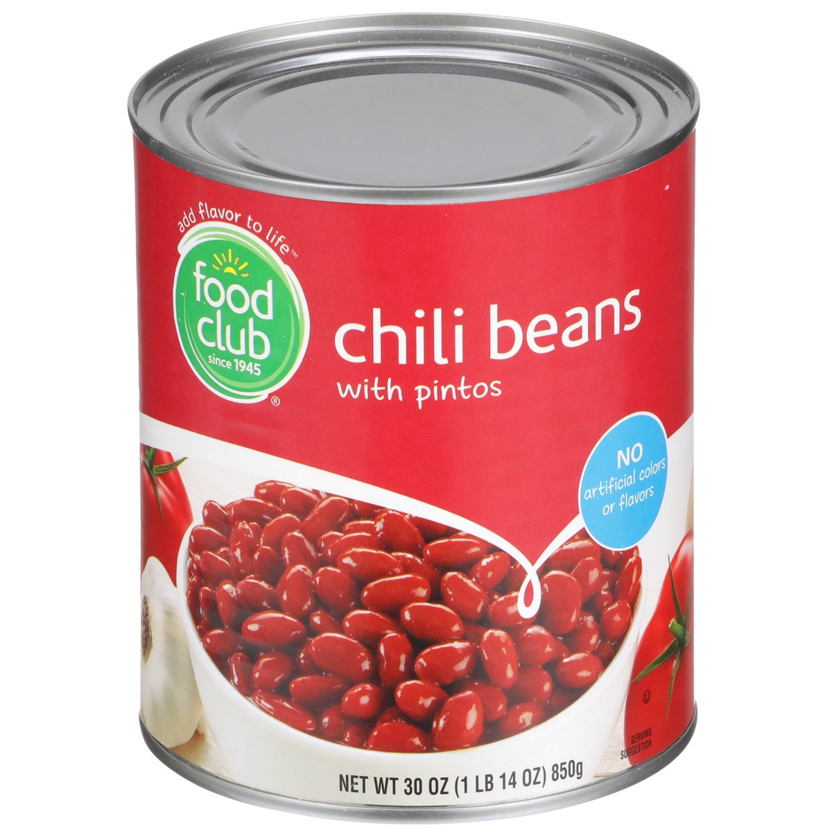 slide 1 of 9, Food Club Chili Beans With Pintos, 30 oz