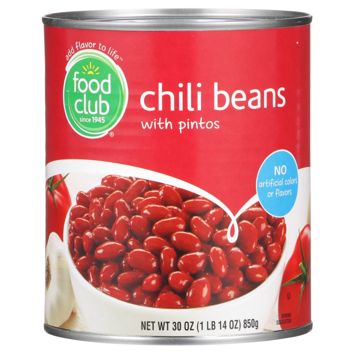 slide 8 of 9, Food Club Chili Beans With Pintos, 30 oz