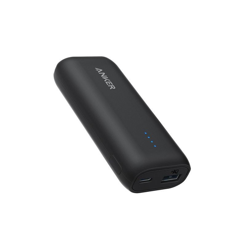 slide 1 of 5, Anker 5000mAh Power Bank PowerCore 5K 12W 1A1C - Black: Dual Output, USB & USB-C, 1 ct