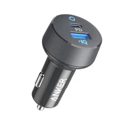 Anker 2-Port 20W USB-C + 15W USB-A Power Delivery Car Charger - Black: Quick Charge & Lightweight Design