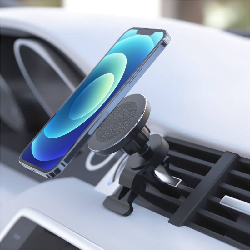 slide 2 of 6, Just Wireless Car Vent Mount for MagSafe Series - Black: Plastic Magnetic Phone Holder, 1 ct