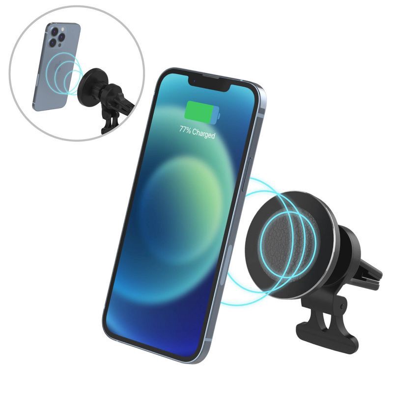 slide 5 of 6, Just Wireless Car Vent Mount for MagSafe Series - Black: Plastic Magnetic Phone Holder, 1 ct