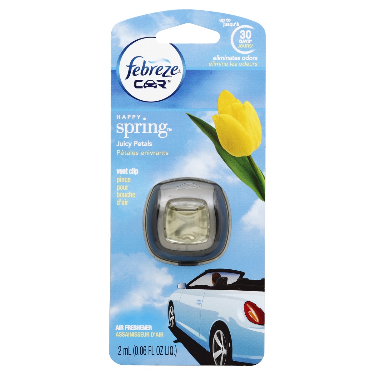 slide 1 of 3, Febreze Happy Spring Car Air Freshener, 0.06 oz