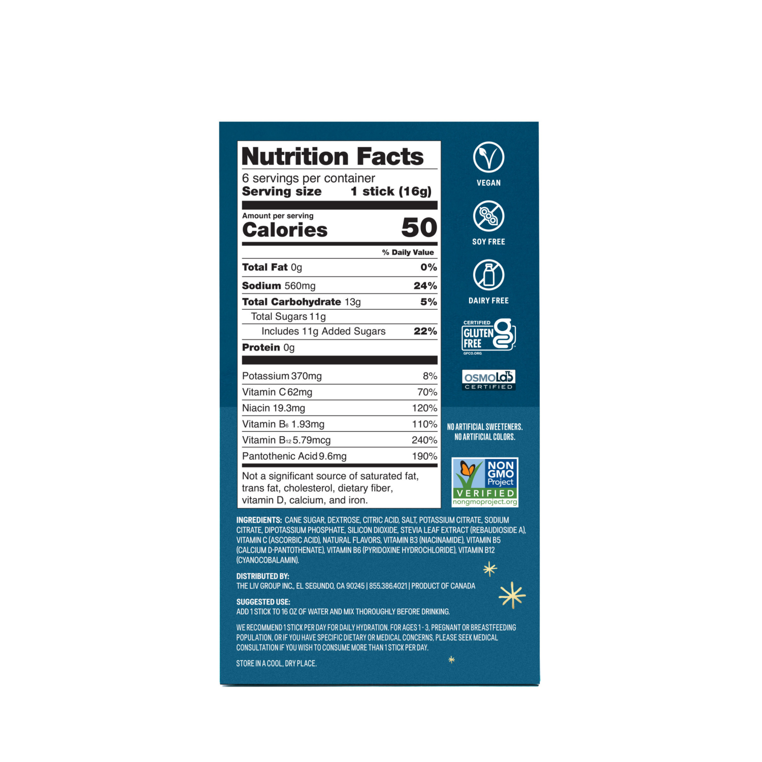 slide 4 of 6, Liquid I.V. Sugar-Free Hydration Multiplier Electrolyte Powder Packet Drink Mix, White Peach, 6 Ct., 6 ct