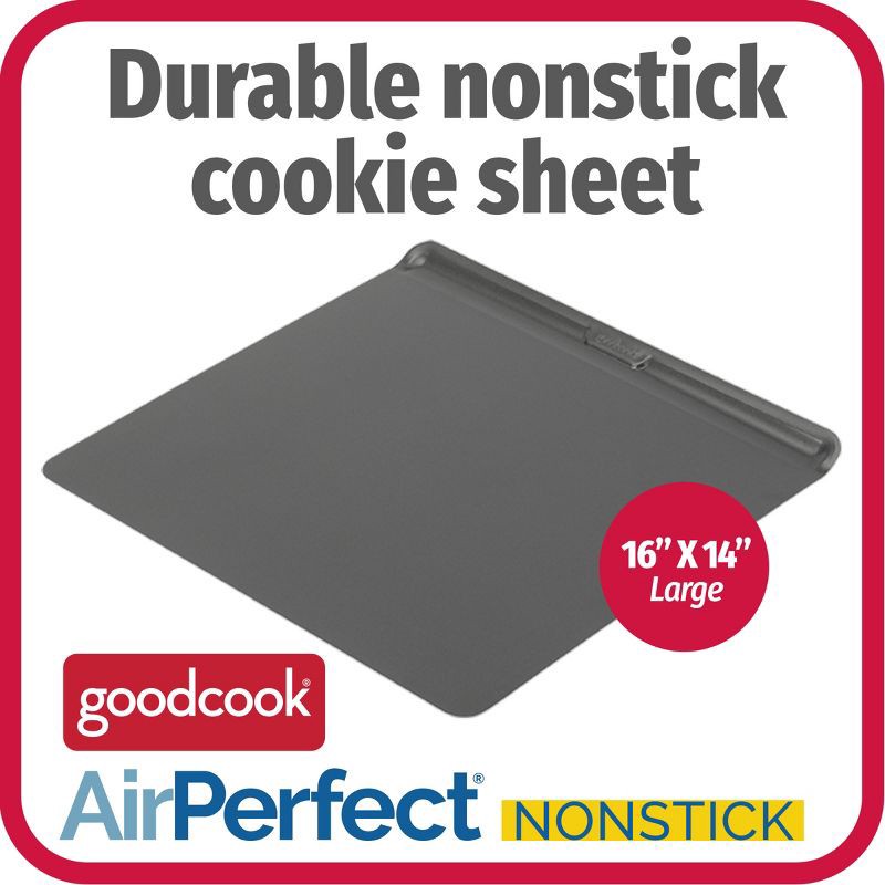 slide 9 of 10, GoodCook AirPerfect Medium & Large 2pk Insulated Nonstick Baking Cookie Sheets: Carbon Steel Bakeware Set, 2 ct