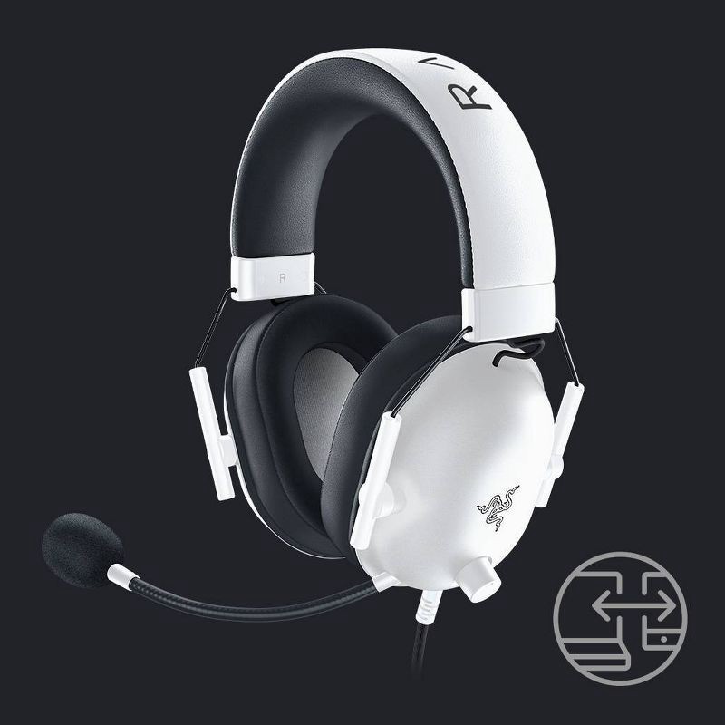 slide 7 of 9, Razer Blackshark V2 X Wired Gaming Headset for PlayStation 4/Nintendo Switch/PC - White: macOS Compatible, Built-In Mic, 1 ct