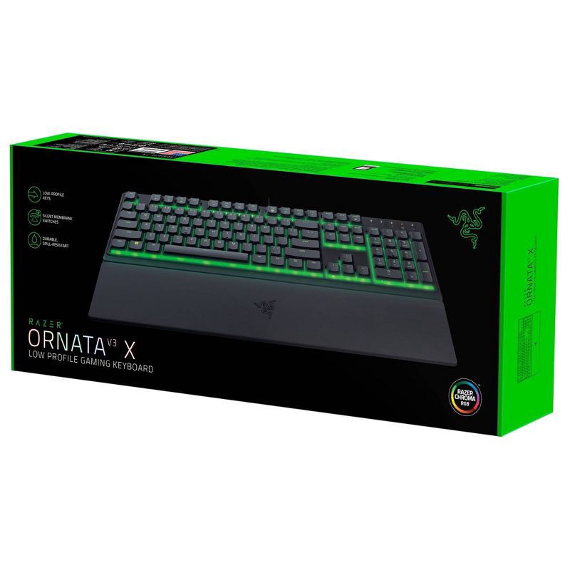 slide 8 of 10, Razer Ornata V3 X Low Profile Gaming Keyboard for PC: Ergonomic USB-A Membrane Keypad, 1 ct