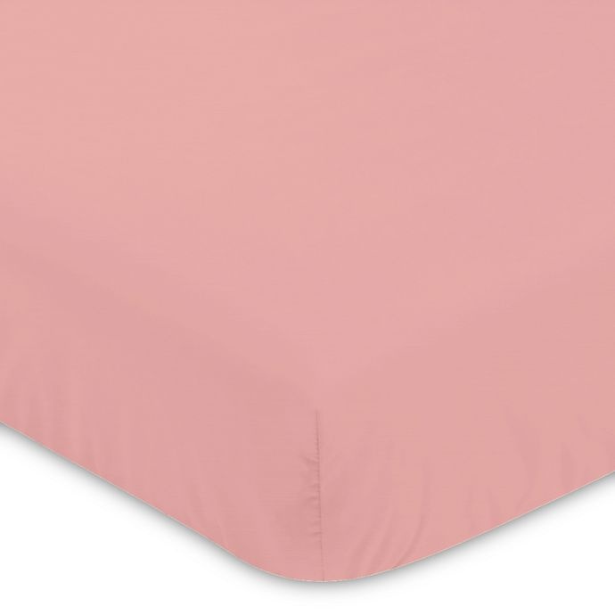 slide 1 of 1, Sweet Jojo Designs Feather Fitted Crib Sheet - Coral, 1 ct