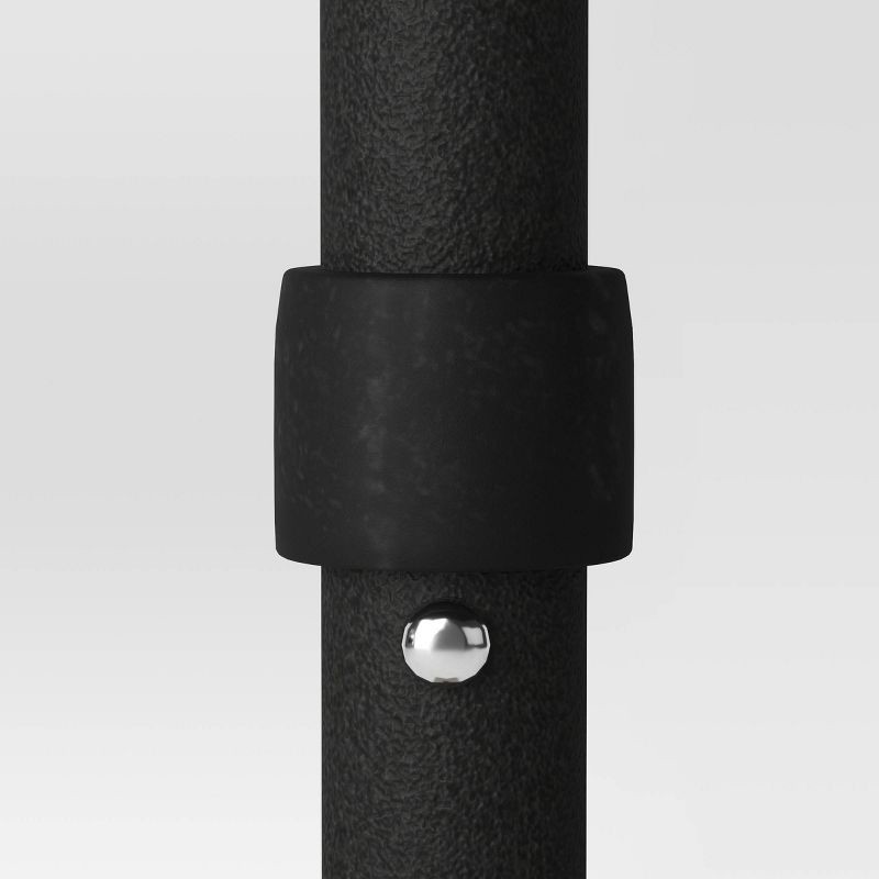 slide 4 of 5, Tempera 7.5' Round Outdoor Patio Market Umbrella Black - Room Essentials™: Steel Frame, Push-Up Lift, No Tilt, 1 ct