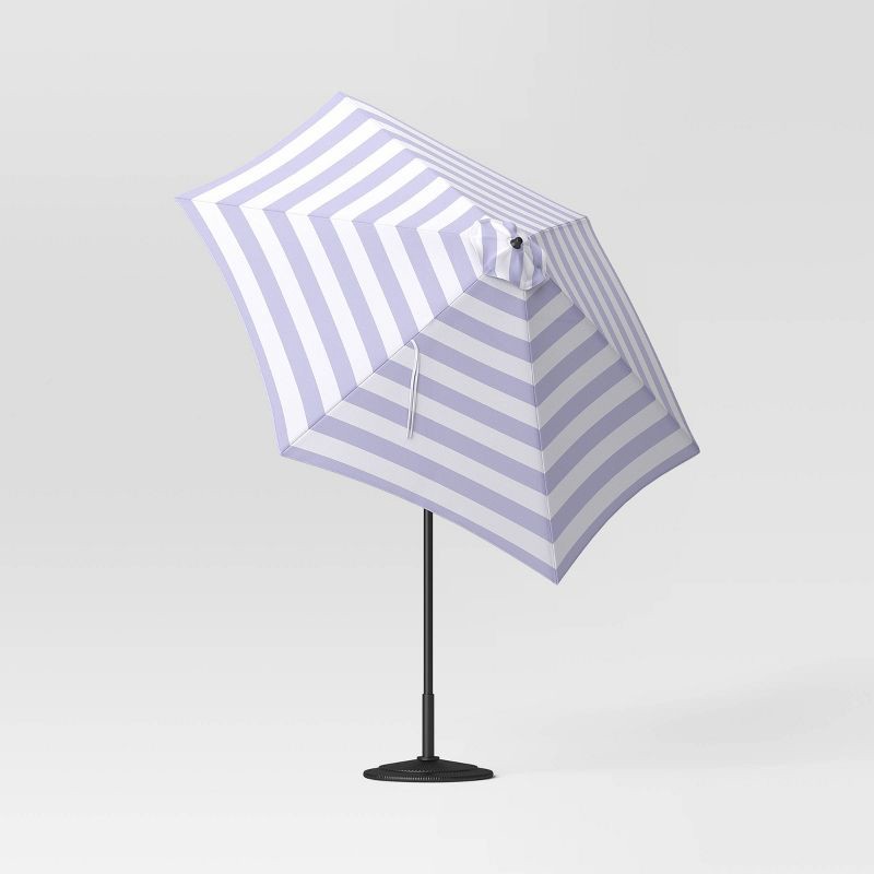 slide 3 of 6, 9' Round Cabana Stripe Outdoor Patio Market Umbrella with Black Pole - Threshold™: UV & Water-Resistant, 1 ct