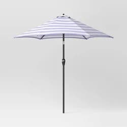 9' Round Cabana Stripe Outdoor Patio Market Umbrella with Black Pole - Threshold™: UV & Water-Resistant