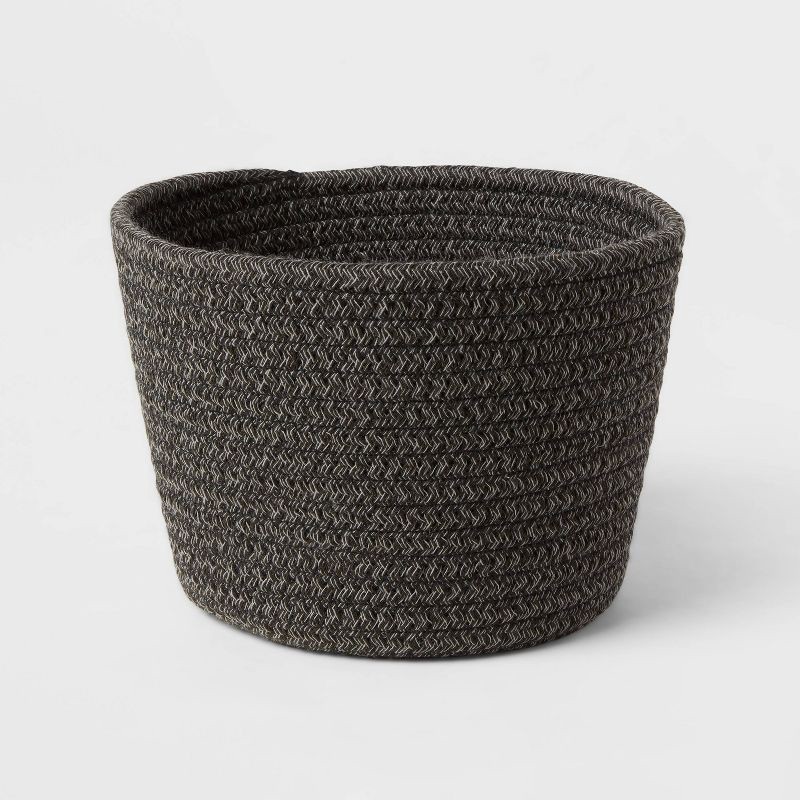 slide 1 of 3, Decorative Coiled Rope Basket Black - Brightroom™, 1 ct