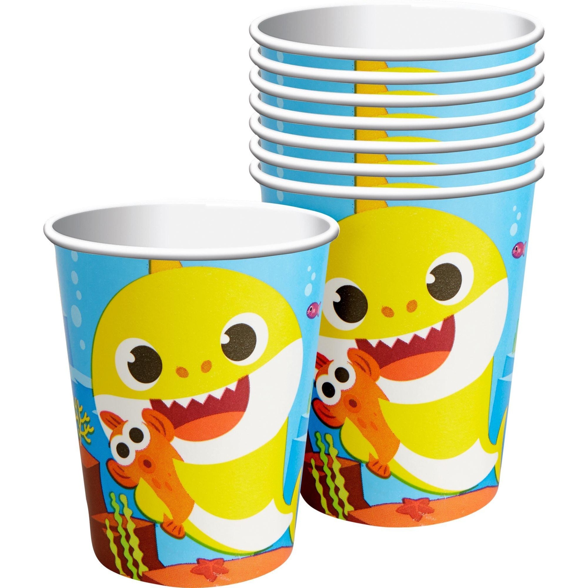 slide 1 of 1, Party City Baby Shark Cups, 8 ct