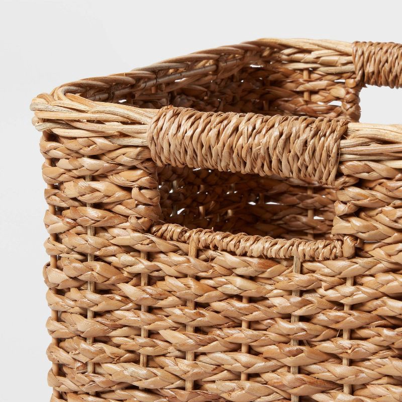 slide 3 of 4, Small Braided Seagrass Crate - Brightroom™: Handwoven Storage Basket, Khaki, Fits 11" Cube System, Nest Certified, 1 ct